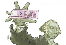 Alta do dólar. Para compra: R$4,87