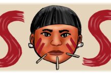 Charge >Adnael -SOS Genocídio de Indígenas