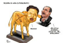 O RALHO do AROEIRA >Apoiadora de Bolsonaro faz bandeira em homenagem a Elon Musk em ato no Rio: ‘Espaciata’