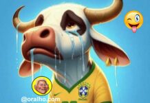 O curral é um espelho – Marcham, não por destino… marcham porque alguém desenhou setas no chão e disse que era sagrado pisar nelas. O homem com cabeça de boi não tem olhos – não viu pessoas entulhadas em vala comum – mas os acéfalos o encaram.