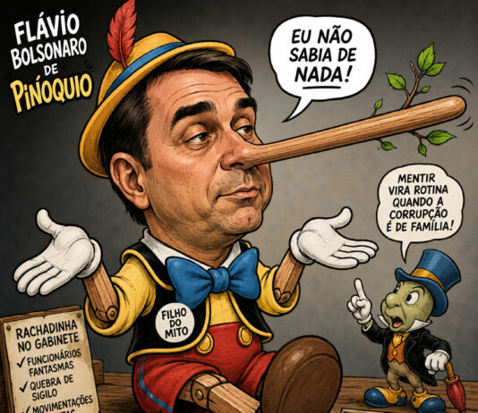 VaPT-VuPT >Mentiras em série fazem de Flavio Bolsonaro o Pinóquio da política brasileira